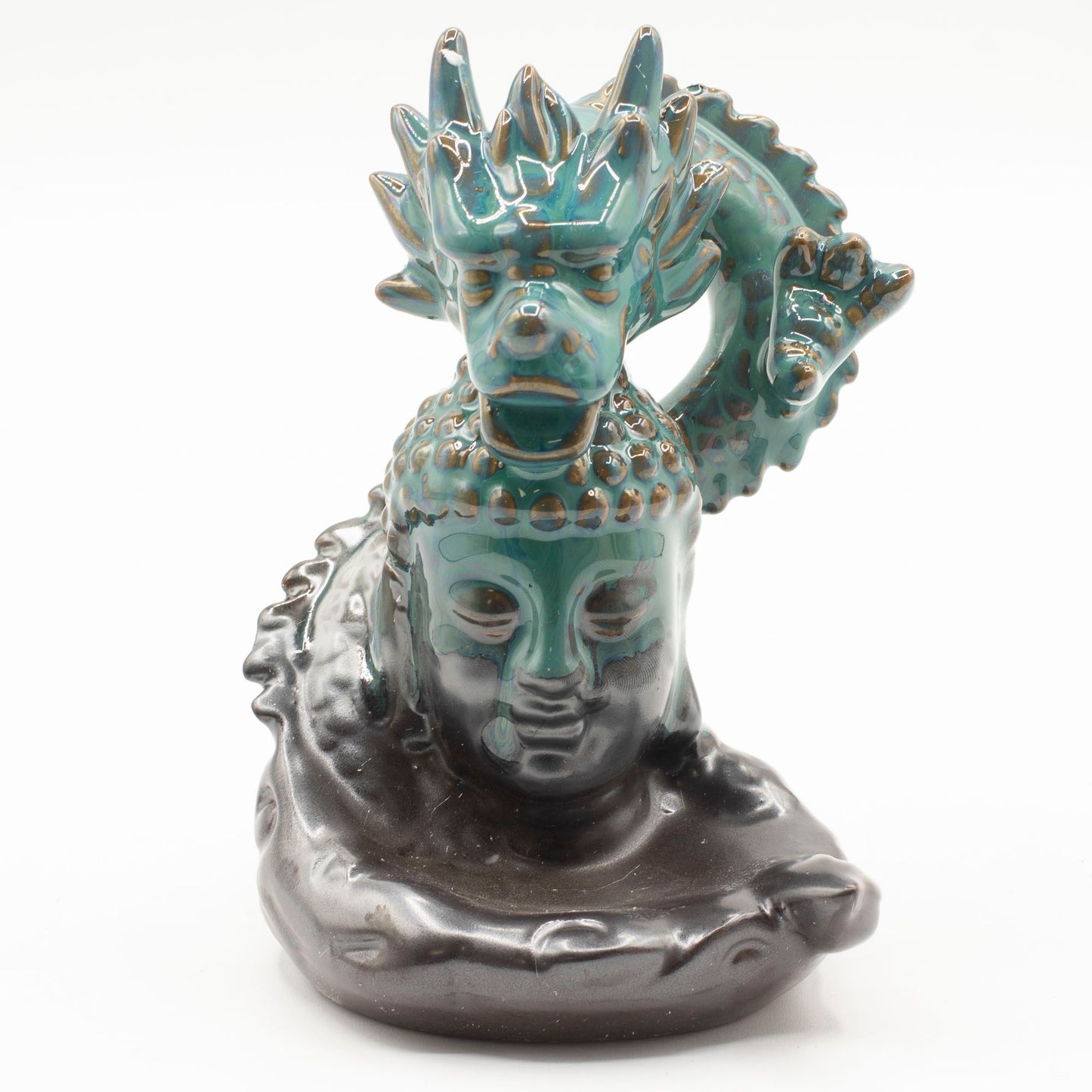 Quemador de incienso de flujo inverso - Dragón sobre Buda