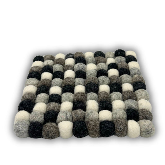 Posavasos cuadrados de fieltro de 10 cm, color gris multicolor (juego de 4)