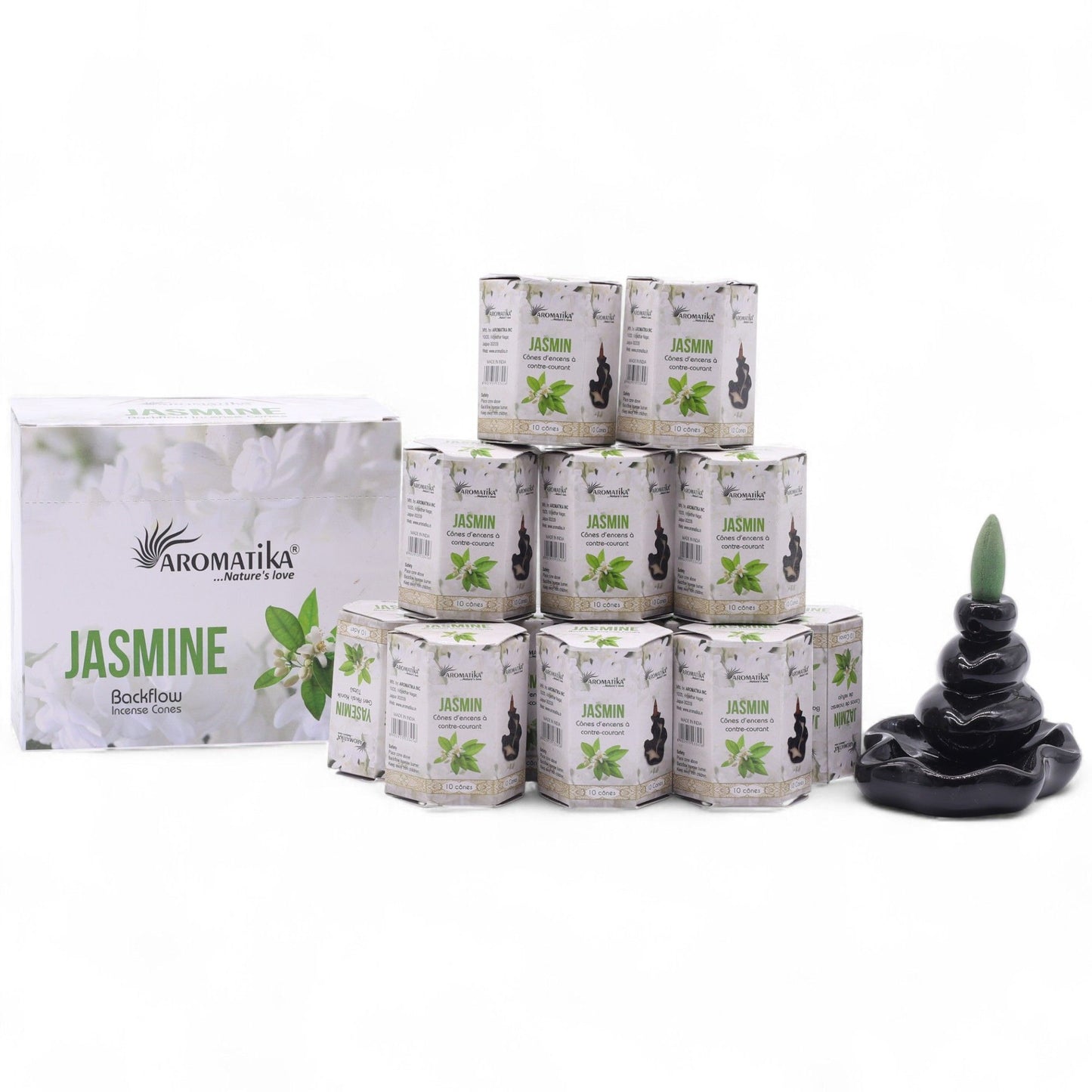 Paquete de 10 Incienso Masala Backflow - Jazmín