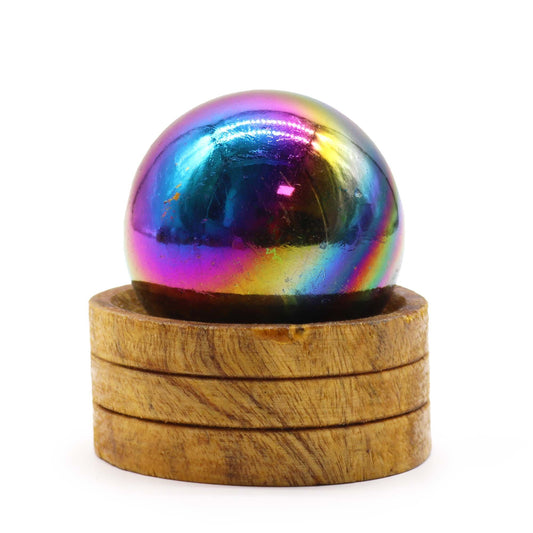 Esfera de cristal de amatista de 50 mm con soporte