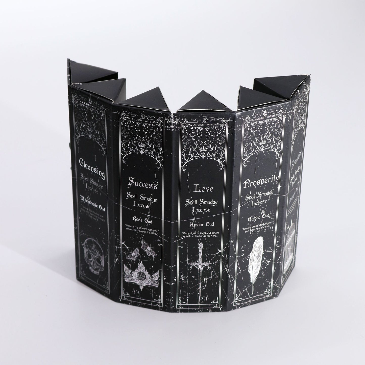 Incienso con forma piramidal - Set de 5 aromas y hechizos de brujas antiguas