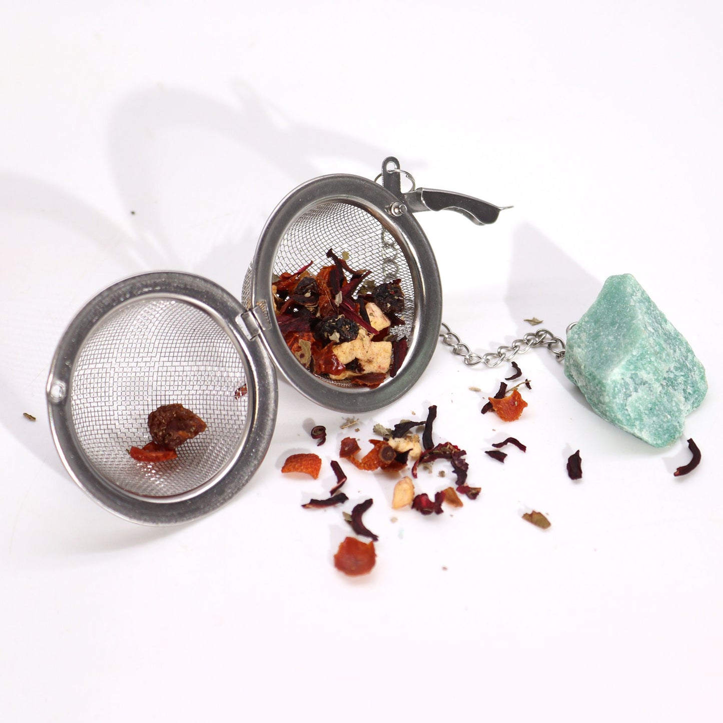 Colador de té de piedras preciosas de cristal crudo - Cuarzo de roca